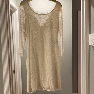 Diane Von Furstenberg white lace dress. Size 10
